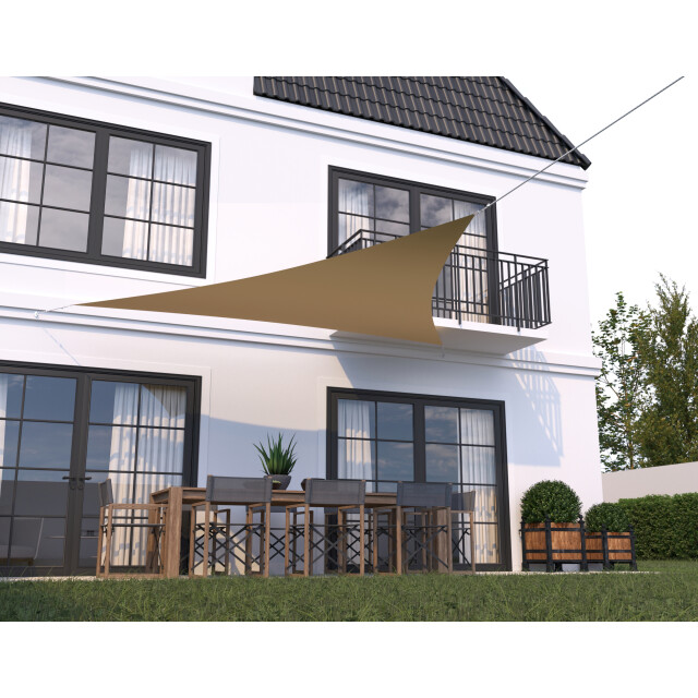 Hanse® Schaduwdoek driehoek gelijkbenig waterafstotend 3,5x3,5x4,95 m creme 3196357 large