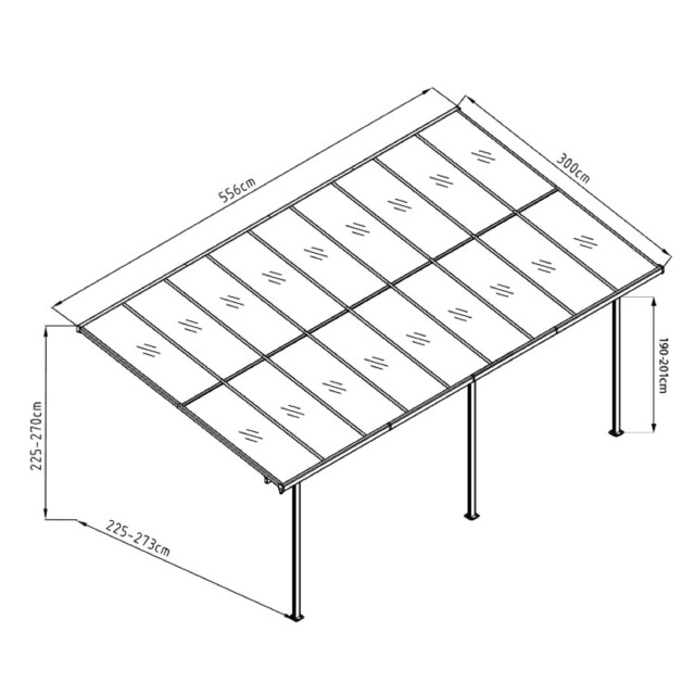 Westmann Aluminium terrasoverkapping bruce si06108 300x556x270 cm - 3048363 large