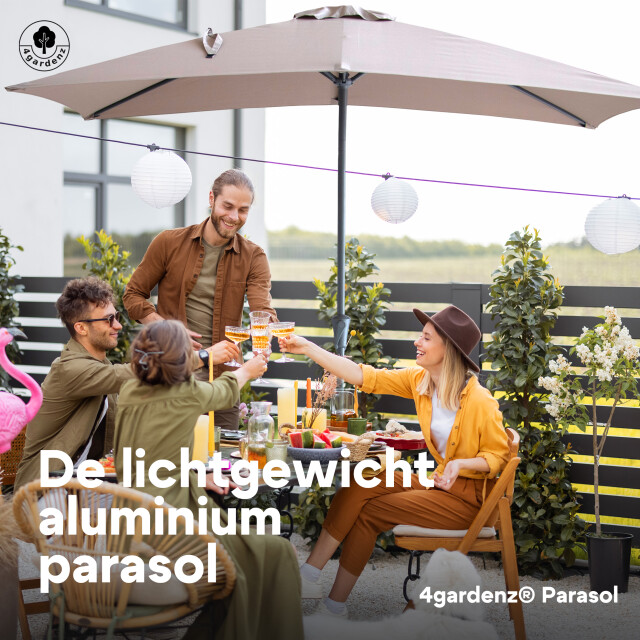 4gardenz ® parasol rechthoek 150x250cm kantelbaar balkonparasol 3049023 large