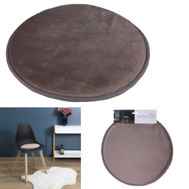 Home Deco Factory 6 stuks anti-slip stoelkussens eetkamer fluweel tbv kuipstoel 34 cm - 3048983 large