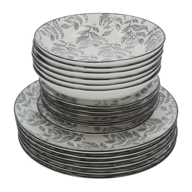 Secret de Gourmet Porseleinen serviesset eva mozaïek 6 persoons 18-delig /wit 3047543 large