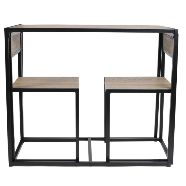 Home Deco Factory Eettafelset met 2 stoelen mdf en metaal met zwart 3048982 large