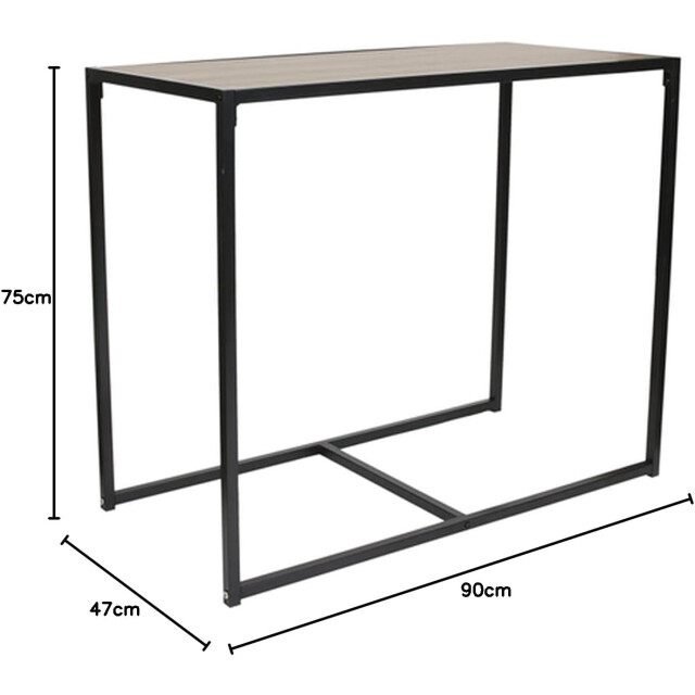 Home Deco Factory Eettafelset met 2 stoelen mdf en metaal met zwart 3048982 large