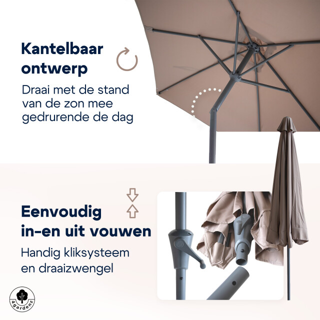 4gardenz ® parasol rechthoek 150x250cm kantelbaar balkonparasol 3049023 large