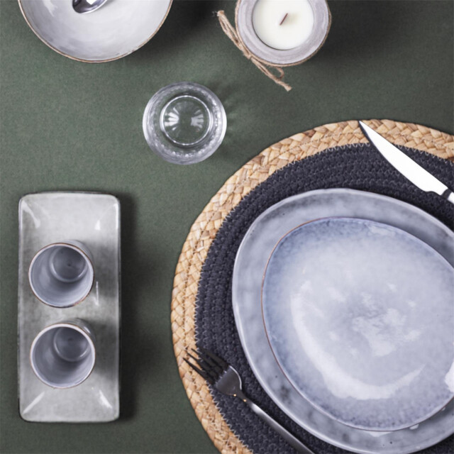 Home Deco Factory 6 stuks dinerborden stone keramiek 28x23x2 cm - 3056960 large