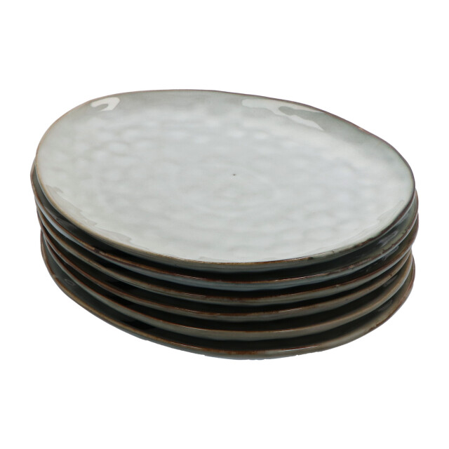 Home Deco Factory 6 stuks dinerborden stone keramiek 28x23x2 cm - 3056960 large