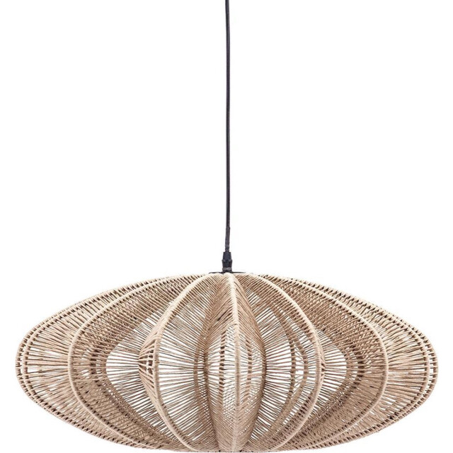 Vtw Living Sfeervolle hanglamp beige 60 x 25 cm zwarte hanglampen slaapkamer - 3058781 large