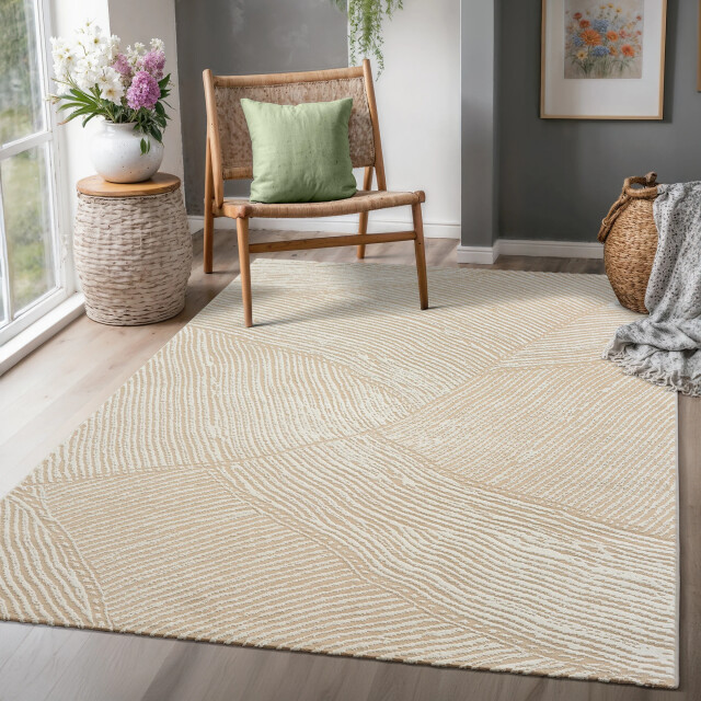 Muratap Japandi abstract vloerkleed laagpolig modern design creme 200x280 3046136 large