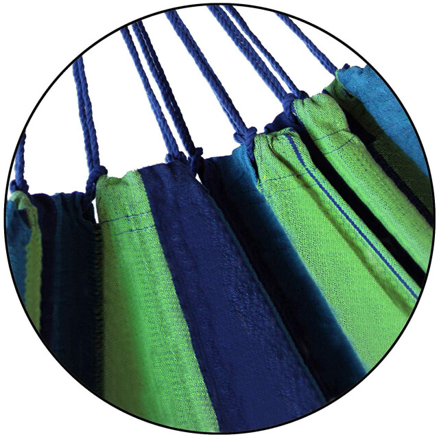 4gardenz ® canvas hangmat met spreidstok 290x150cm /groen 3048781 large