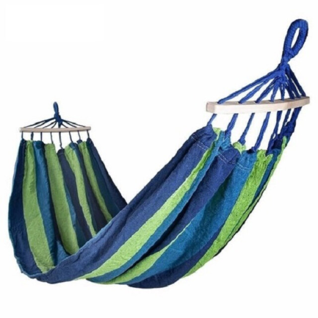 4gardenz ® canvas hangmat met spreidstok 290x150cm /groen 3048781 large
