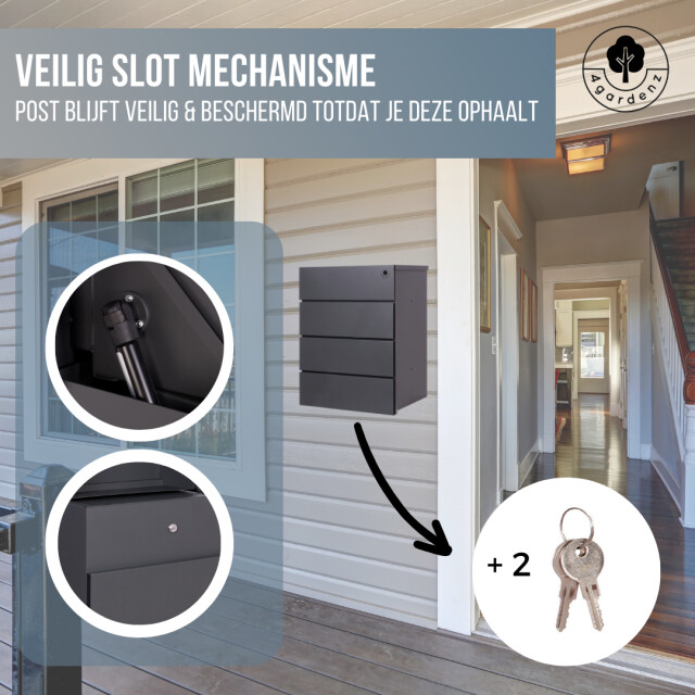 4gardenz ® grote pakketbrievenbus wand model lines pakketbox hangend 3047880 large