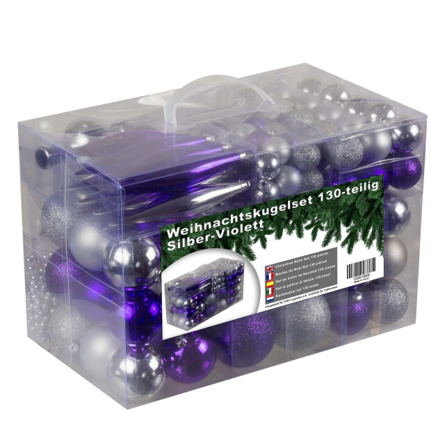 4seasonz Kerstballen set 130 ballen piek en slinger /zilver 3047657 large