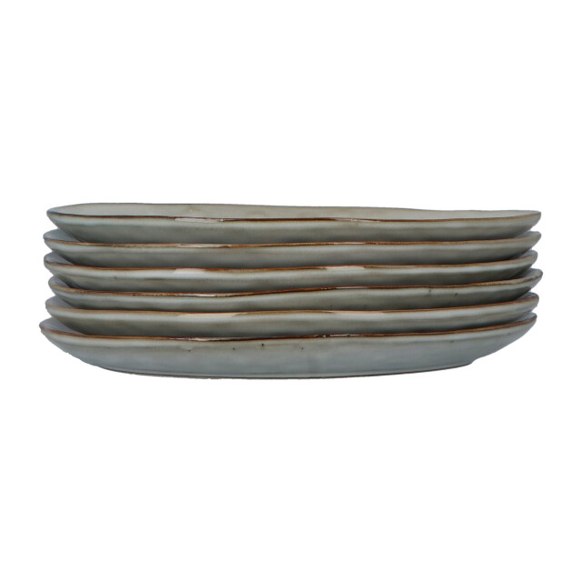 Home Deco Factory 6 stuks dinerborden stone keramiek 28x23x2 cm - 3056960 large