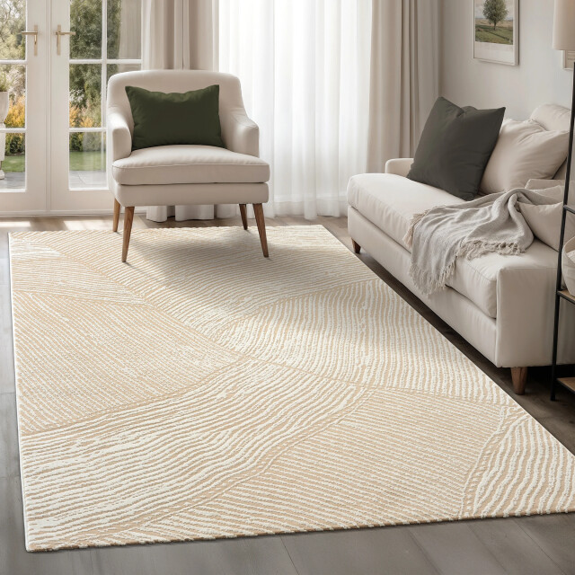 Muratap Japandi abstract vloerkleed laagpolig modern design creme 200x280 3046136 large