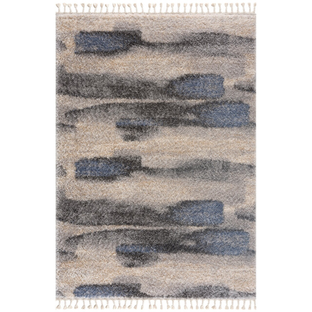 Muratap Versay hoogpolig vloerkleed golvend design grijs/blauw franjes- 200x290 cm 3046039 large