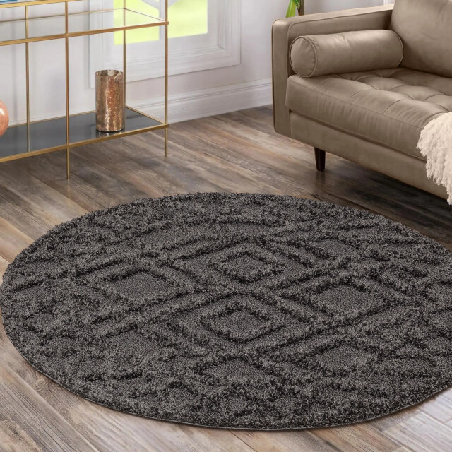 Muratap Luxus shaggy plus hoogpolig vloerkleed hoog laag design - rond zacht 3046058 large