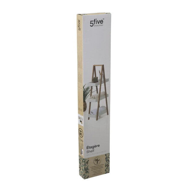 4goodz Opbergrek met 3 schappen 30x82 cm bamboe/mdf wit/ 3056979 large