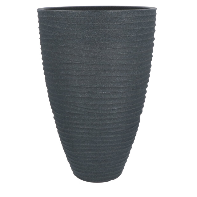 4goodz Plantenbak/bloembak hoog rond 40 cm met ribbels 3047579 large