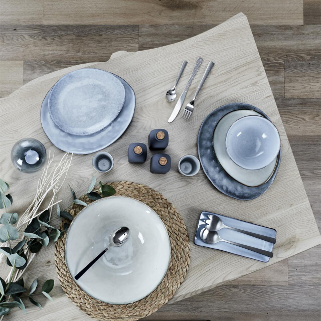 Home Deco Factory 6 stuks dinerborden stone keramiek 28x23x2 cm - 3056960 large