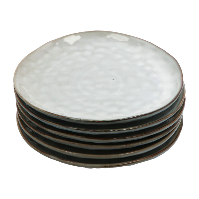 Home Deco Factory 6 stuks dinerborden stone keramiek 28x23x2 cm - 3056960 large
