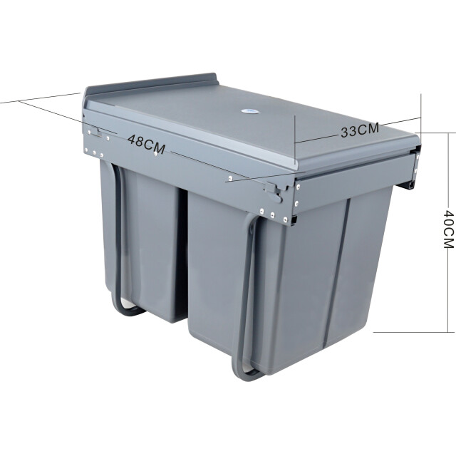4cookz ® duo inbouw prullenbak afvalscheiding 2x 20 liter 34 cm 3047860 large