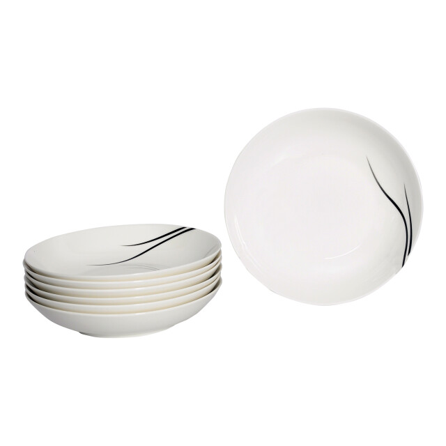 Luzzo ® bristol serviesset 8 persoons 48 delig servies wit met lijnen 3047600 large
