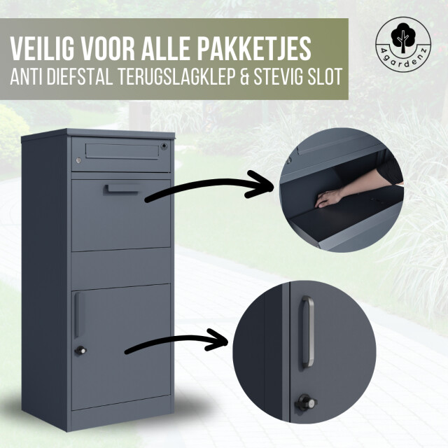 4gardenz ® pakketbrievenbus met apart postvak anti-diefstal staande pakketbox 3047878 large
