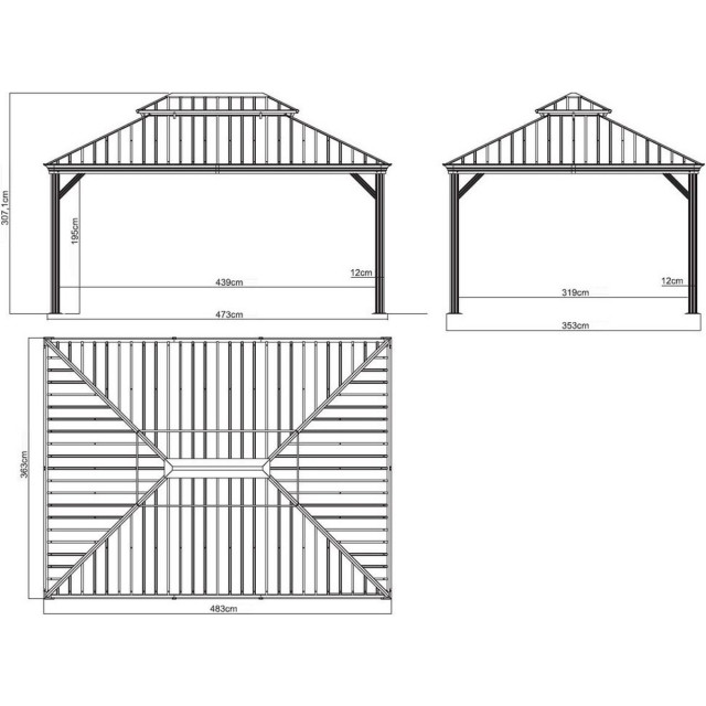 Sojag Paviljoen sj07100 pergola partytent 363 x 483 x 307 cm 3047978 large