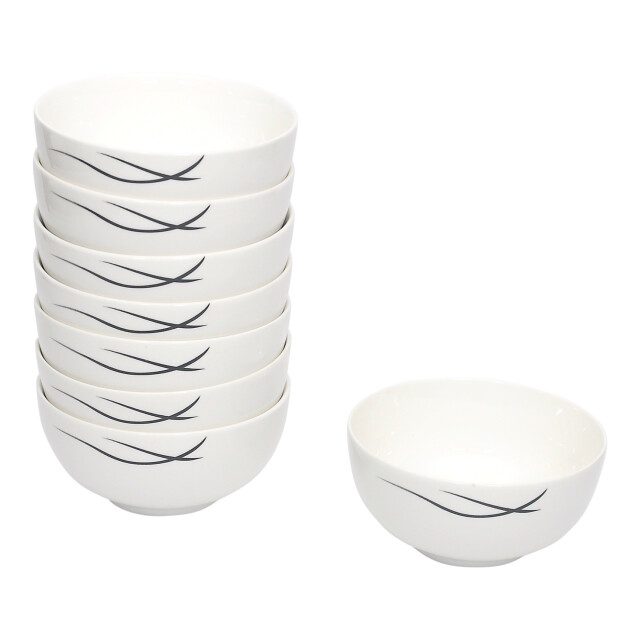 Luzzo ® bristol serviesset 8 persoons 48 delig servies wit met lijnen 3047600 large