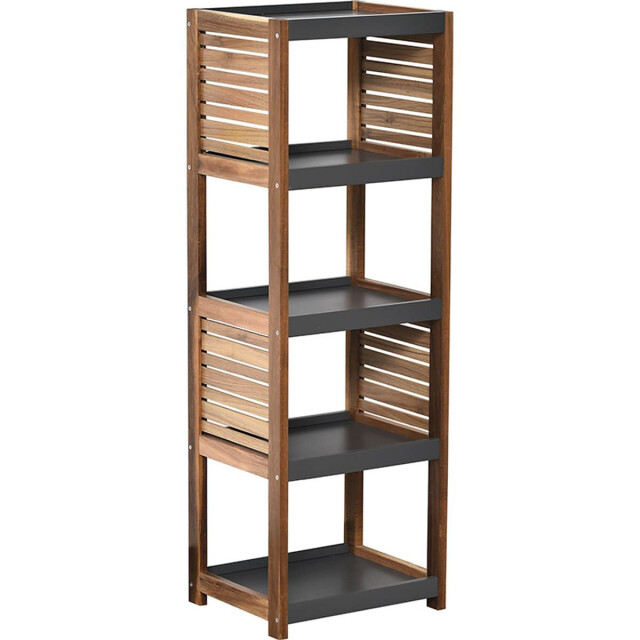 4goodz Badkamerkast acaciahout halfhoog 5 planken 30x36.5x108 cm 3048739 large
