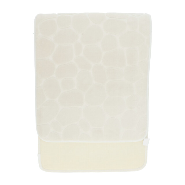 4goodz Pebbles traagschuim douchemat dubbele wasbak 120x45 cm creme 3048936 large