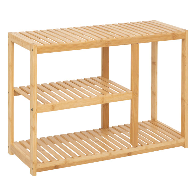 4goodz 3-laags bamboe schoenenrek 70x26x50 cm - 3047940 large