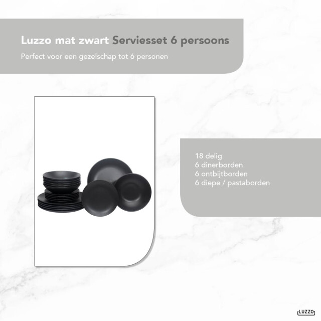 Luzzo ® serviesset aland 6 persoons aardewerk 18-delig met pastaborden mat 3047599 large