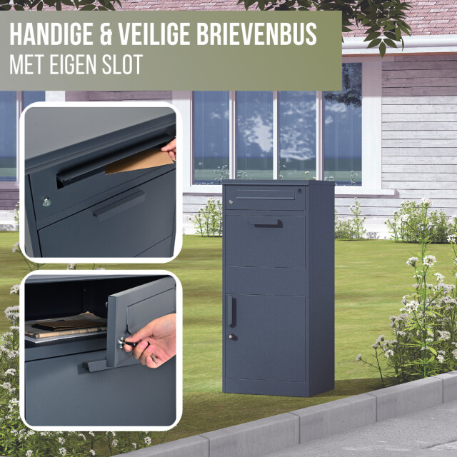 4gardenz ® pakketbrievenbus met apart postvak anti-diefstal staande pakketbox 3047878 large