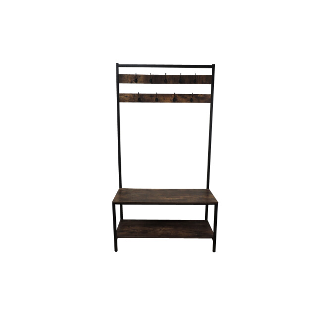 4livingz Stevige retro kapstok bank 42x100x183 cm /bruin 3048836 large