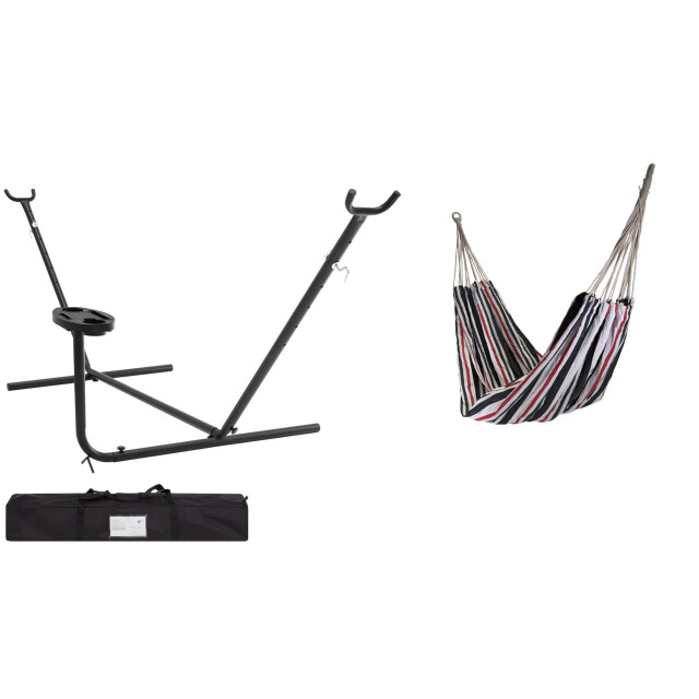 4gardenz ® hangmatstandaard met tafel en scandic hangmat 3049018 large