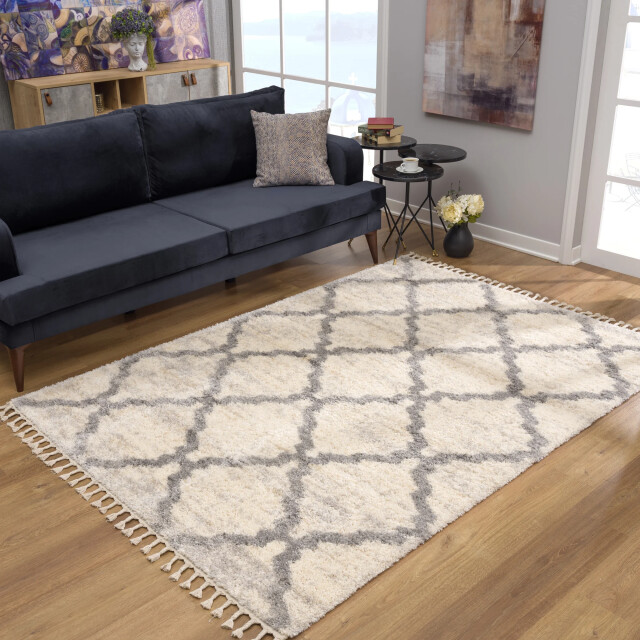 Muratap Oslo hoogpolig vloerkleed scandinavisch design - franjes- 160x230 cm 3046036 large