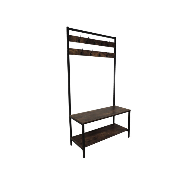 4livingz Stevige retro kapstok bank 42x100x183 cm /bruin 3048836 large