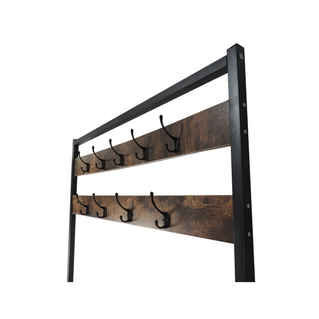 4livingz Stevige retro kapstok bank 42x100x183 cm /bruin 3048836 large