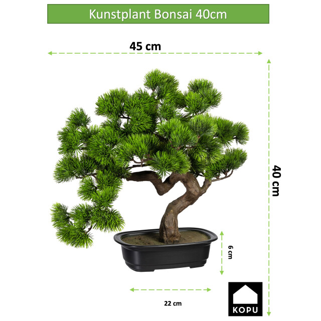 Kopu ® kunstplant bonsai 40 cm pijnboom met zwarte pot bonsai boompje 2612720 large