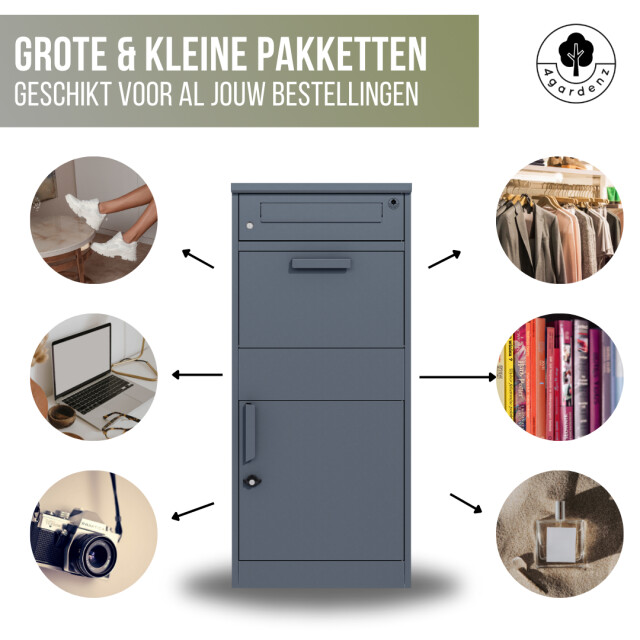 4gardenz ® pakketbrievenbus met apart postvak anti-diefstal staande pakketbox 3047878 large