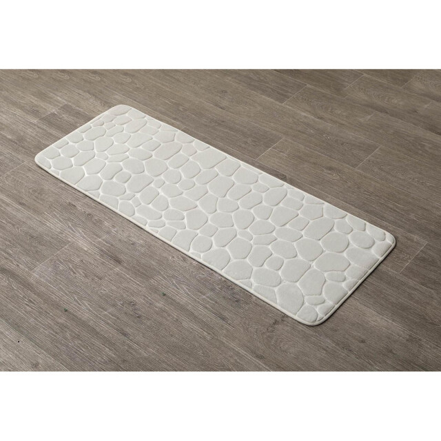 4goodz Pebbles traagschuim douchemat dubbele wasbak 120x45 cm creme 3048936 large