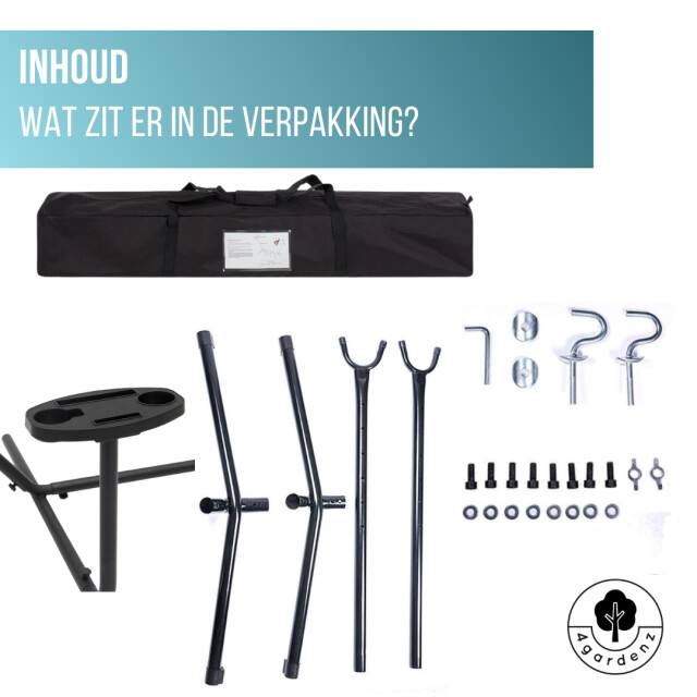 4gardenz ® universele hangmatstandaard met tafel tot 150 kg inclusief 3048776 large