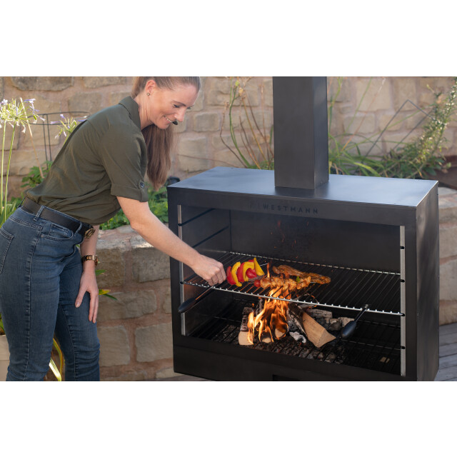 Westmann Barbecue en open haard staal vuurkorf 50x90x160 cm wmlg868-b 3049076 large
