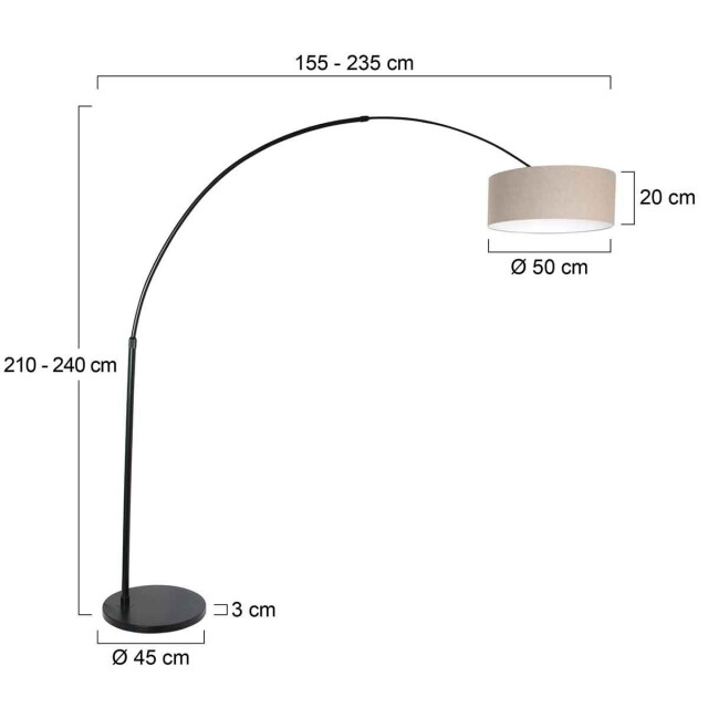 Bright Home Moderne vloerlamp polaris staal 2990488 large
