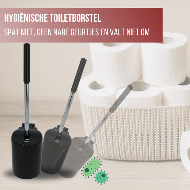 4bathroomz ® dichte toiletborstel met wandhouder automatische wc borstel 3048975 large