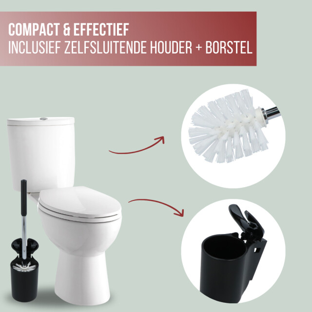4bathroomz ® dichte toiletborstel met wandhouder automatische wc borstel 3048975 large