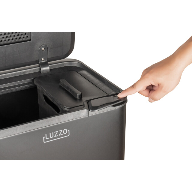 Luzzo ® kansas push/touch prullenbak 36 liter met extra aanrechtafvalbakje - 3047898 large