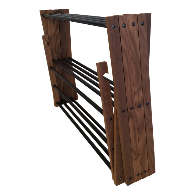 Luzzo ® wasrek inklapbaar van hardhout met staal droogrek 10 mtr droogruimte 3048977 large