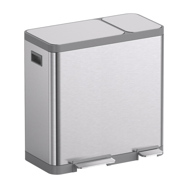 Luzzo ® vermont afvalscheidingsprullenbak pedaalemmer 54 ltr rvs 3047815 large